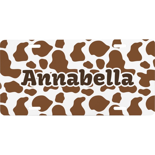 Custom Cow Print Front License Plate (Personalized)