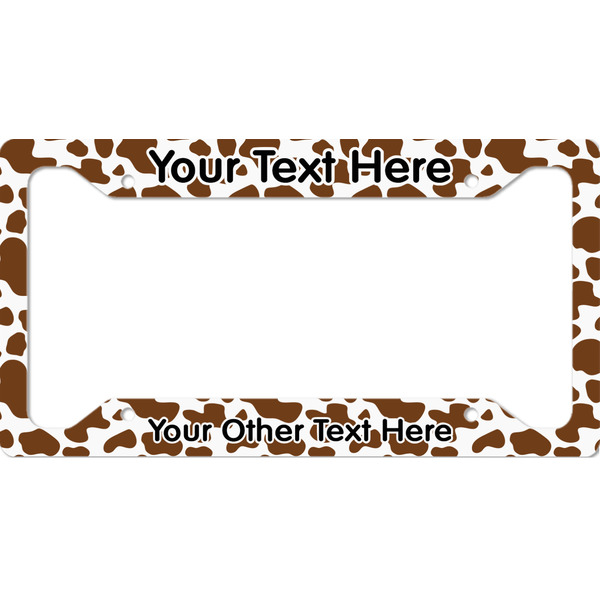 Custom Cow Print License Plate Frame - Style A (Personalized)