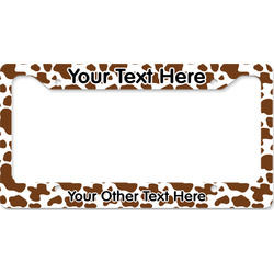 Cow Print License Plate Frame - Style B (Personalized)