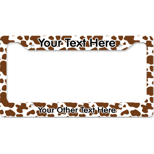 Custom Cow Print License Plate Frame - Style B (Personalized)