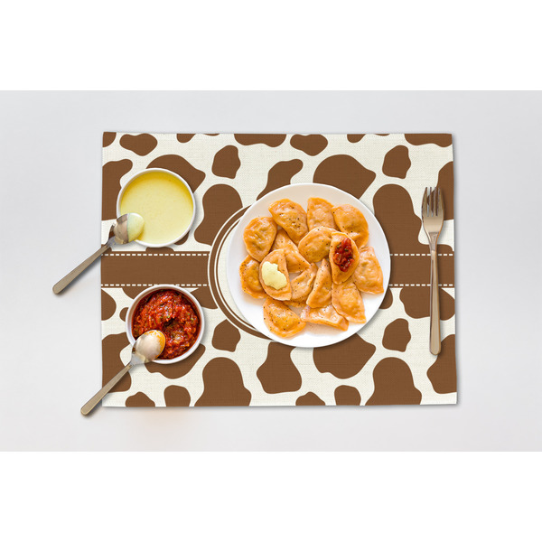 Cow Print Linen Placemat - Lifestyle (single)