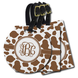 Cow Print Plastic Luggage Tag (Personalized)