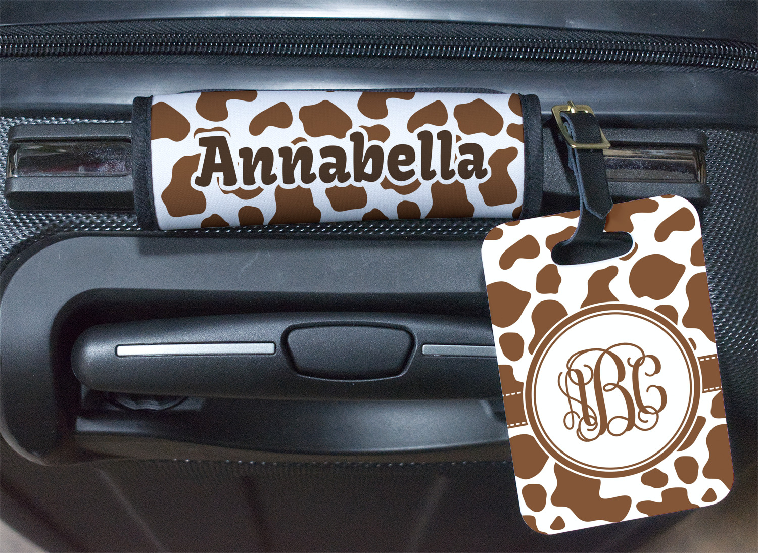 Cow Print Plastic Luggage Tag (Personalized) YouCustomizeIt