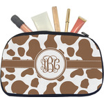 Cow Print Makeup / Cosmetic Bag - Medium w/ Monogram