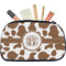 Cow Print Makeup / Cosmetic Bag - Medium w/ Monogram