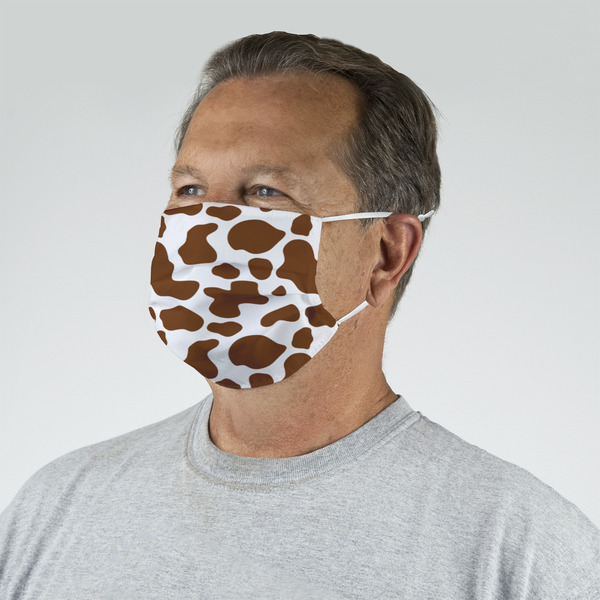 Cow Print Mask - Quarter View on Guy
