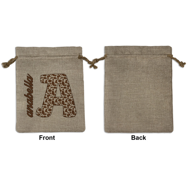 Cow Print Medium Burlap Gift Bag - Front Approval