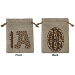 Cow Print Medium Burlap Gift Bag - Front & Back (Personalized)
