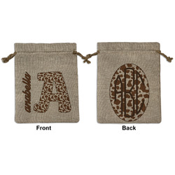 Cow Print Medium Burlap Gift Bag - Front & Back (Personalized)