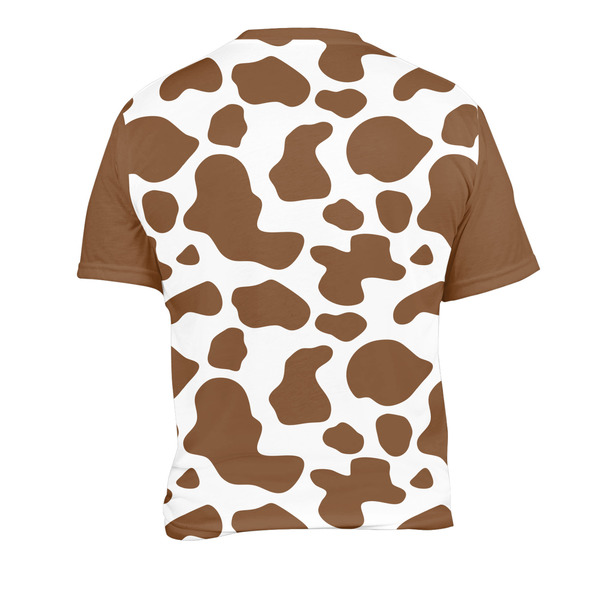 Cow Print Men's Crew Neck T Shirt Medium - Back