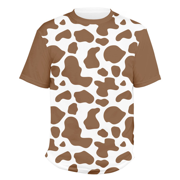 Custom Cow Print Men's Crew T-Shirt - Small