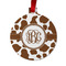Cow Print Metal Ball Ornament - Front