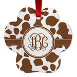 Cow Print Metal Paw Ornament - Double Sided w/ Monogram