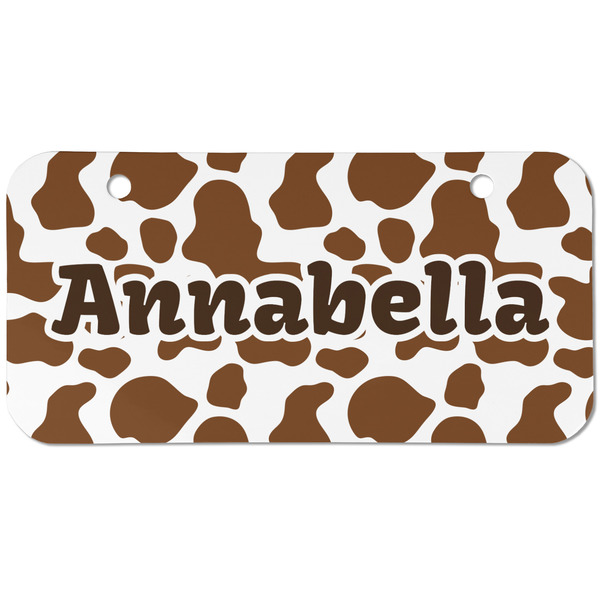 Cow Print Mini Bicycle License Plate - Two Holes