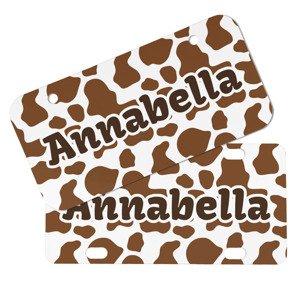 Cow Print Mini License Plates - MAIN (4 and 2 Holes)