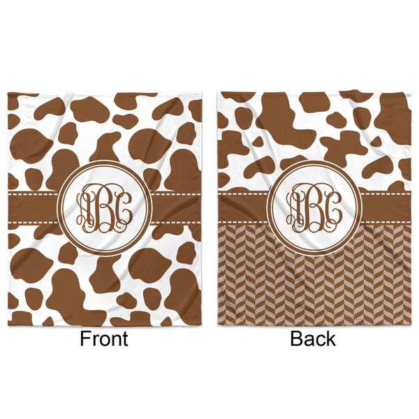 Cow Print Minky Blanket - 50"x60" - Double Sided - Front & Back