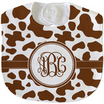 Cow Print Velour Baby Bib w/ Monogram