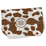 Cow Print Burp Cloth - Fleece w/ Monogram