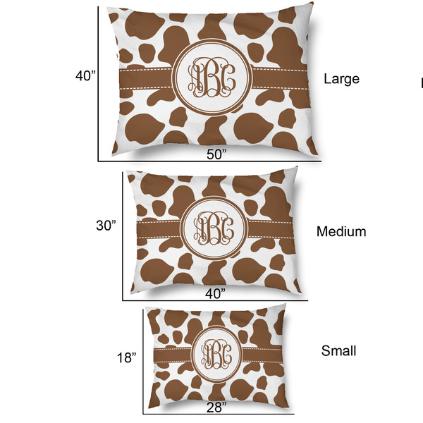 Cow Print Outdoor Dog Beds - SIZE CHART