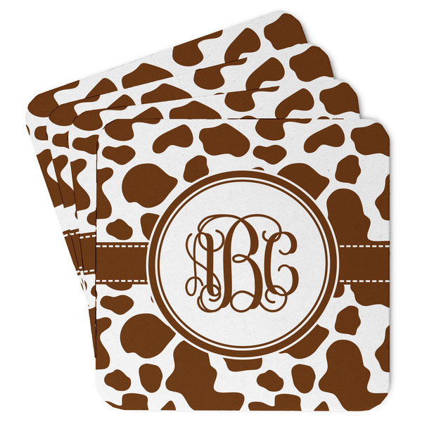 Custom Cow Print Paper Coasters (Personalized)