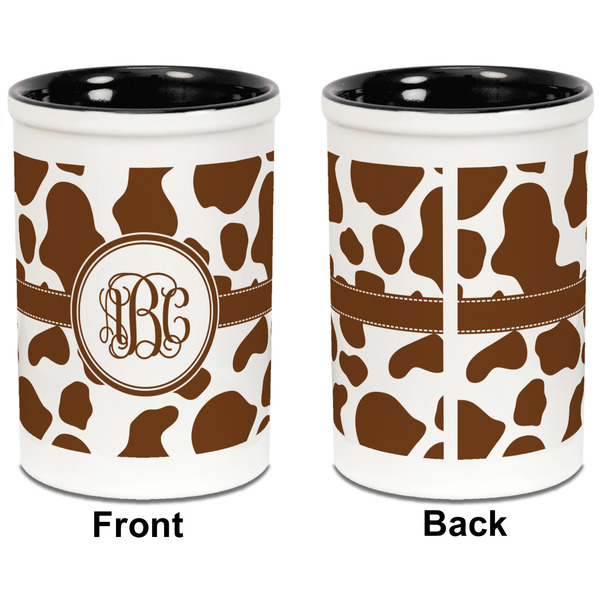 Cow Print Pencil Holder - Black - approval