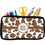 Cow Print Neoprene Pencil Case - Small w/ Monogram