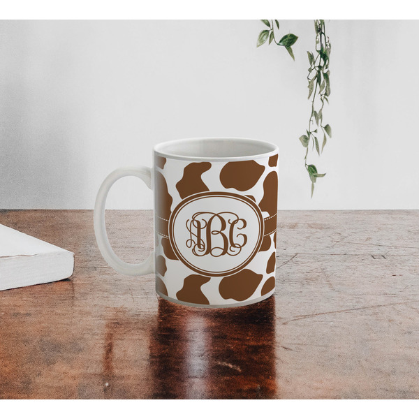 Cow Print Personalized Coffee Mug - Lifestyle