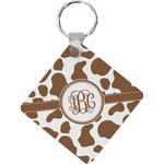 Cow Print Diamond Plastic Keychain w/ Monogram