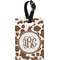 Cow Print Plastic Luggage Tag - Rectangular w/ Monogram
