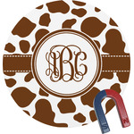 Cow Print Round Fridge Magnet (Personalized)