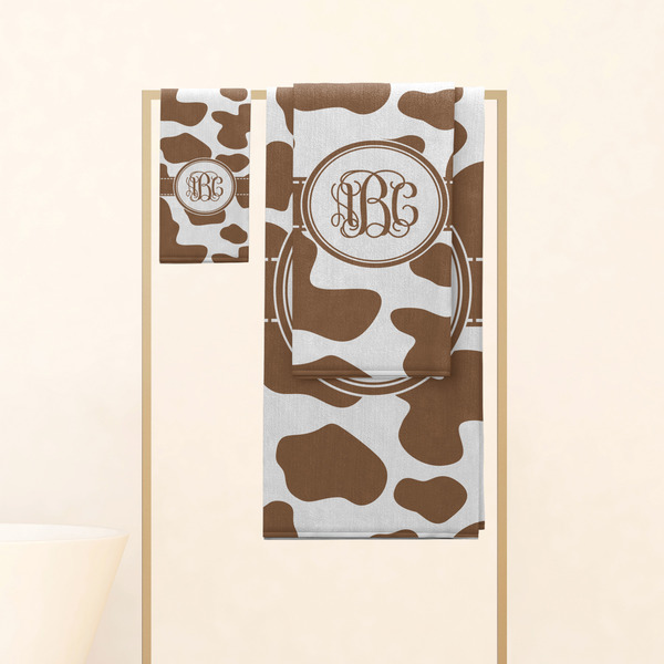 Cow Print Personalized Towel Set