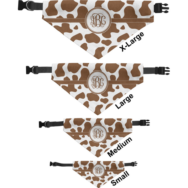 Cow Print Pet Bandana Sizes