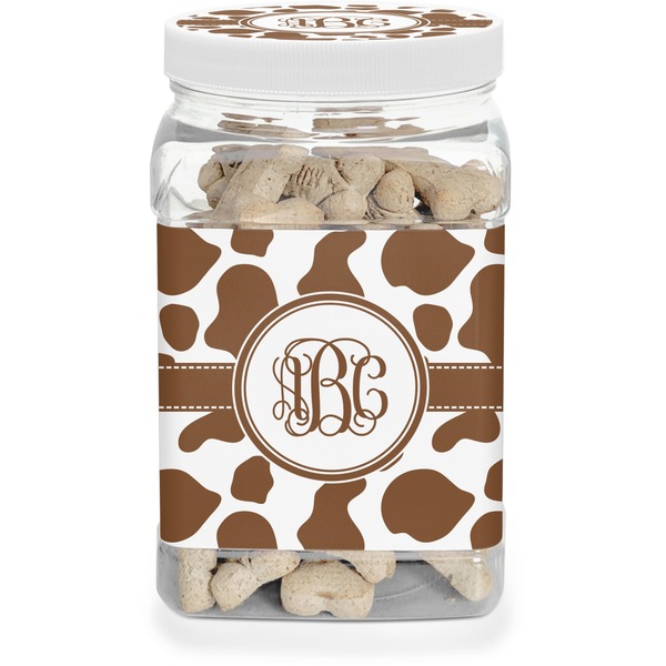 Custom Cow Print Dog Treat Jar (Personalized)