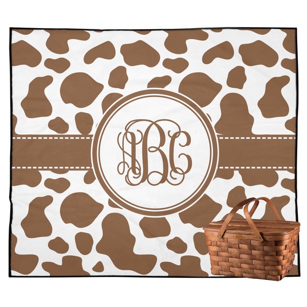 Custom Cow Print Outdoor Picnic Blanket (Personalized)