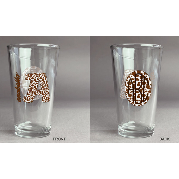 Cow Print Pint Glass - Two Content - Approval