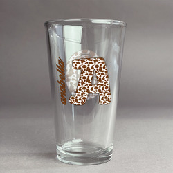 Cow Print Pint Glass - Full Color Logo (Personalized)