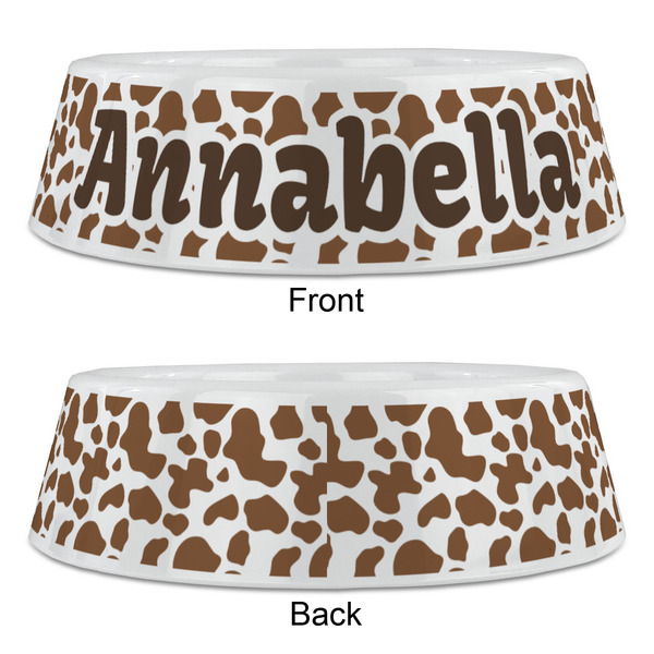 Cow Print Plastic Pet Bowls - Large - APPROVAL