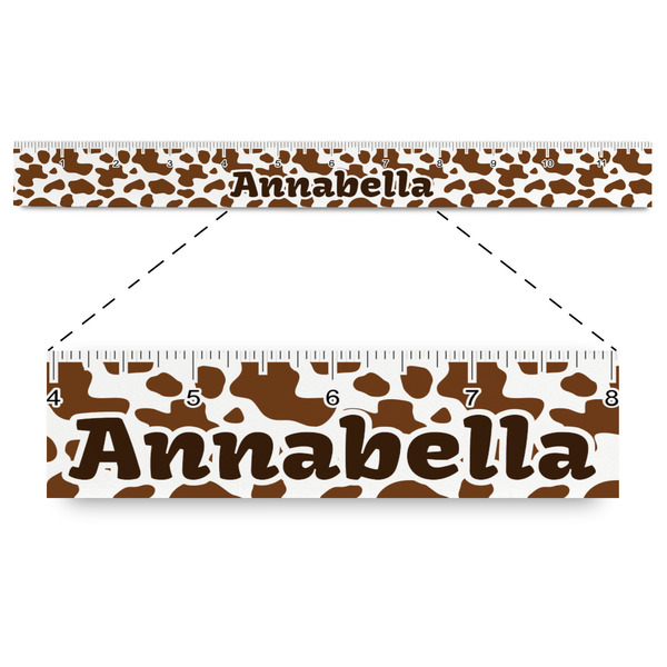 Custom Cow Print Plastic Ruler - 12" (Personalized)