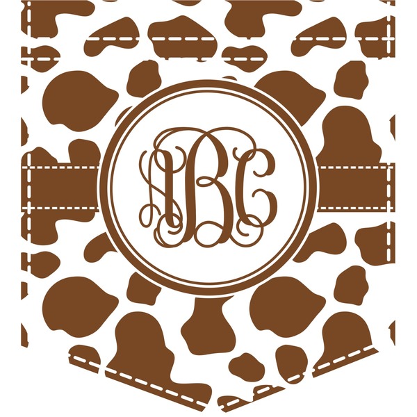 Custom Cow Print Iron On Faux Pocket (Personalized)