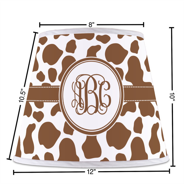 Cow Print Poly Film Empire Lampshade - Dimensions