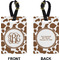 Cow Print Rectangle Luggage Tag (Front + Back)