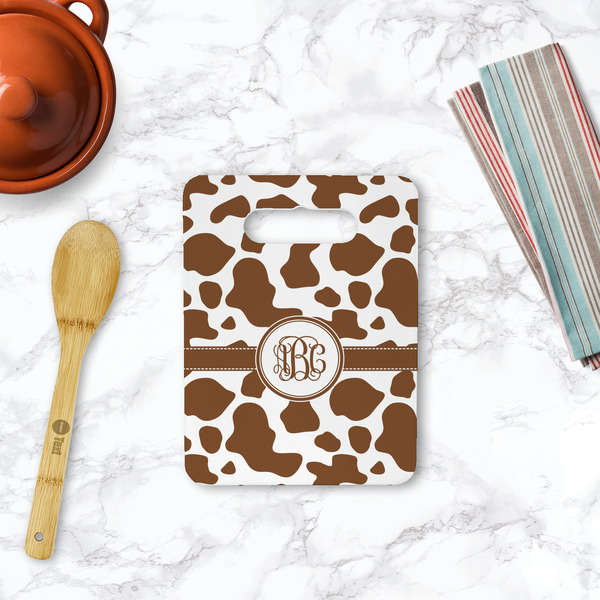 Cow Print Rectangle Trivet with Handle - LIFESTYLE