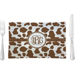 Cow Print Rectangular Glass Lunch / Dinner Plate - Single or Set (Personalized)