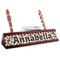 Cow Print Red Mahogany Nameplates with Business Card Holder - Angle