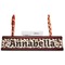 Cow Print Red Mahogany Nameplates with Business Card Holder - Straight
