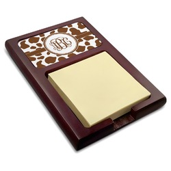 Cow Print Red Mahogany Sticky Note Holder (Personalized)