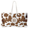 Cow Print Large Rope Tote Bag - Front View