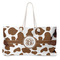 Cow Print Large Tote Bag with Rope Handles (Personalized)