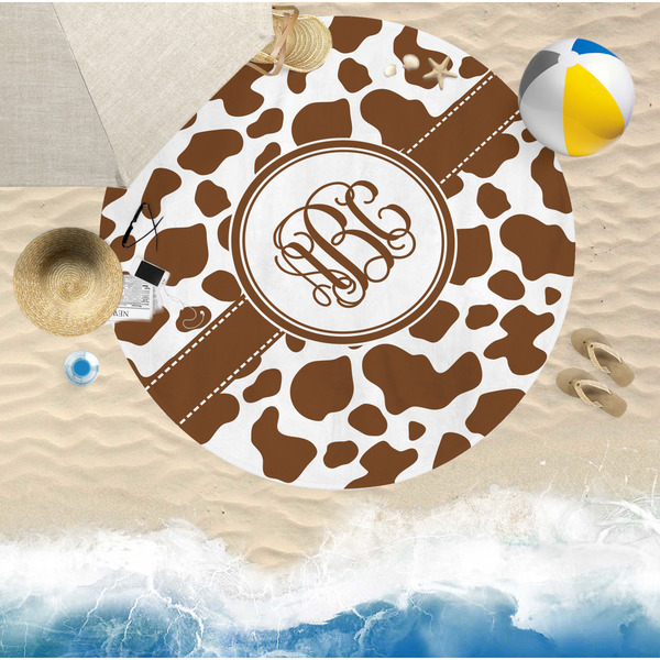 Cow Print Round Beach Towel Lifestyle