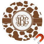 Cow Print Round Car Magnet - 6" (Personalized)